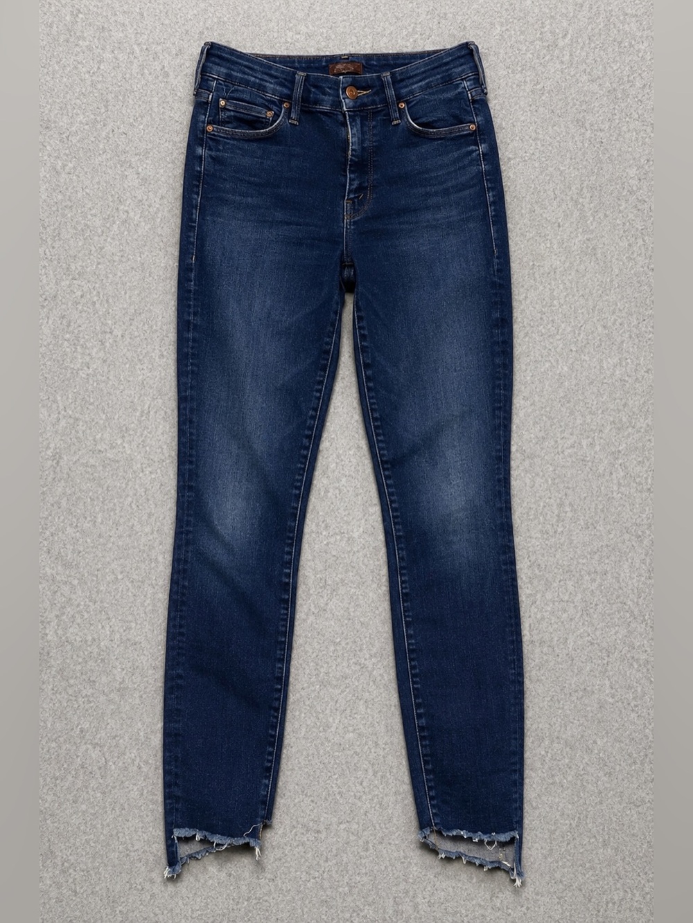 MOTHER The Looker Ankle Jeans Skunk Ape Wash Women’s Size 25 Raw Twostep hem